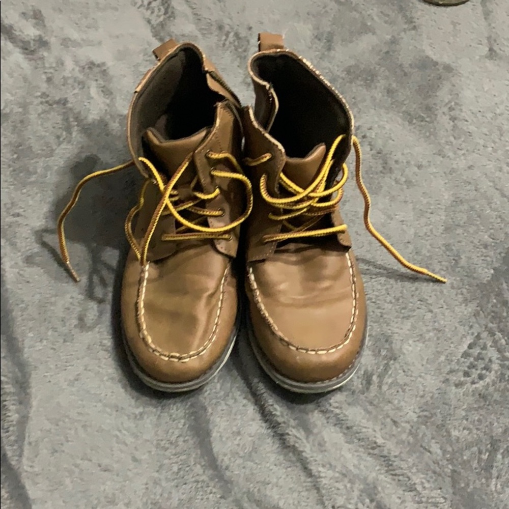 Brown Kids Zip Up Boots